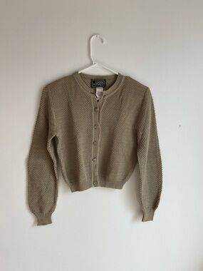 Gianni Versace Women's Taupe Knit Button-Up Cardigan